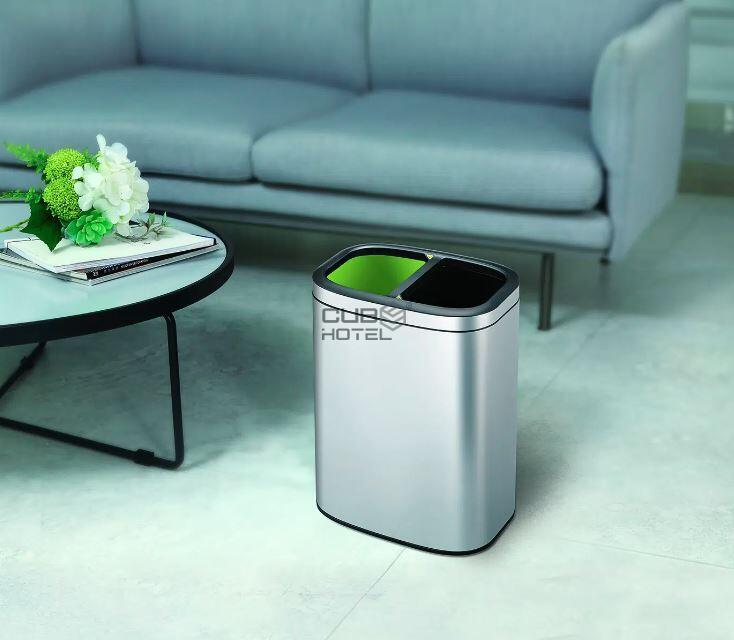 Papelera Abierta Inoxidable 10+10L EKO Oli Cube